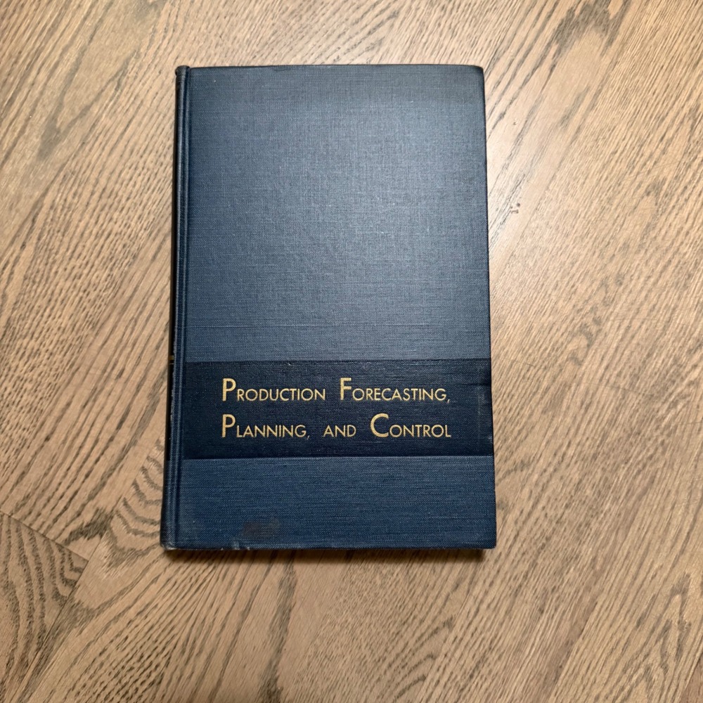 1953 Production Forecasting Planning and Control Mac Niece Wiley Hardcover Book